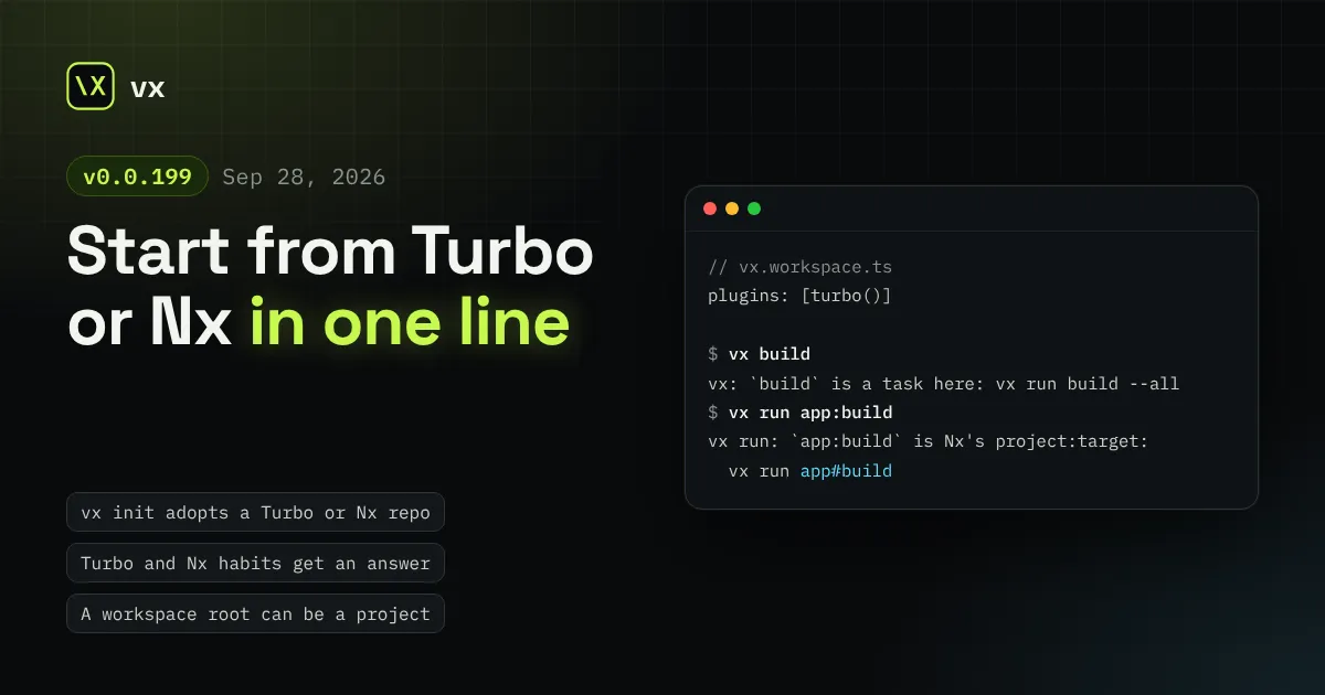 vx 0.0.199: Start from Turbo or Nx in one line