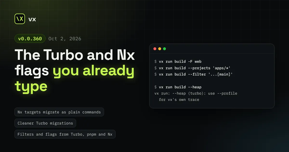 vx 0.0.360: The Turbo and Nx flags you already type