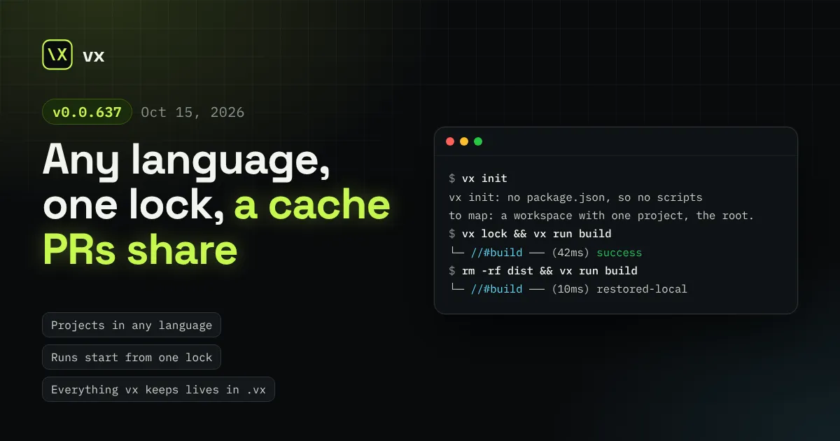vx 0.0.637: Any language, one lock, a cache PRs share