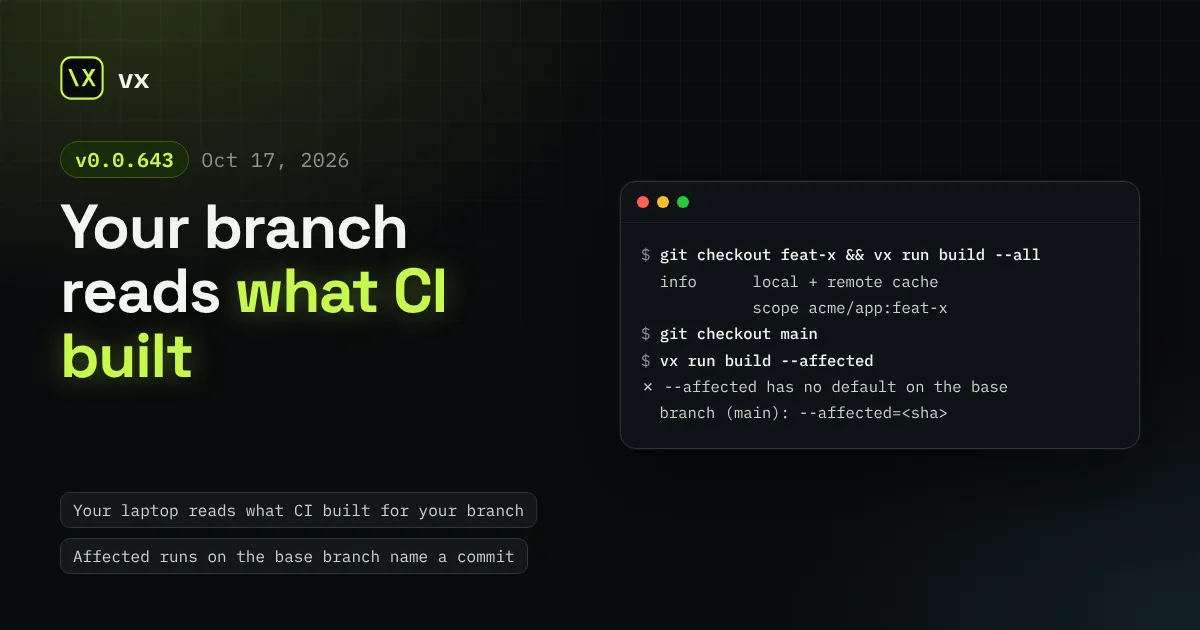 vx 0.0.643: Your branch reads what CI built for it